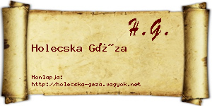 Holecska Géza névjegykártya