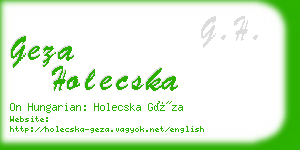 geza holecska business card